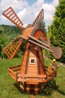DSH DEKO SHOP HANNUSCH Garten-Windmühle aus Holz Weiß Bild 1