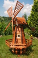 DSH DEKO SHOP HANNUSCH Garten-Windmühle aus Holz Weiß Bild 2