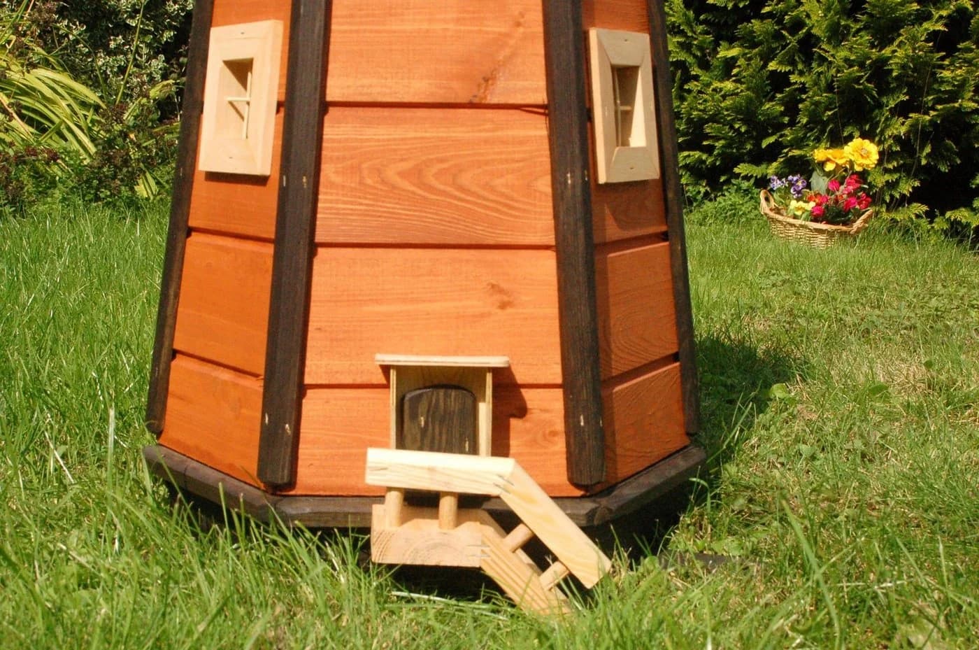 HANNUSCH Leuchtturm Gartenfigur 140 cm Holz mit LED-Beleuchtung - Bild 4