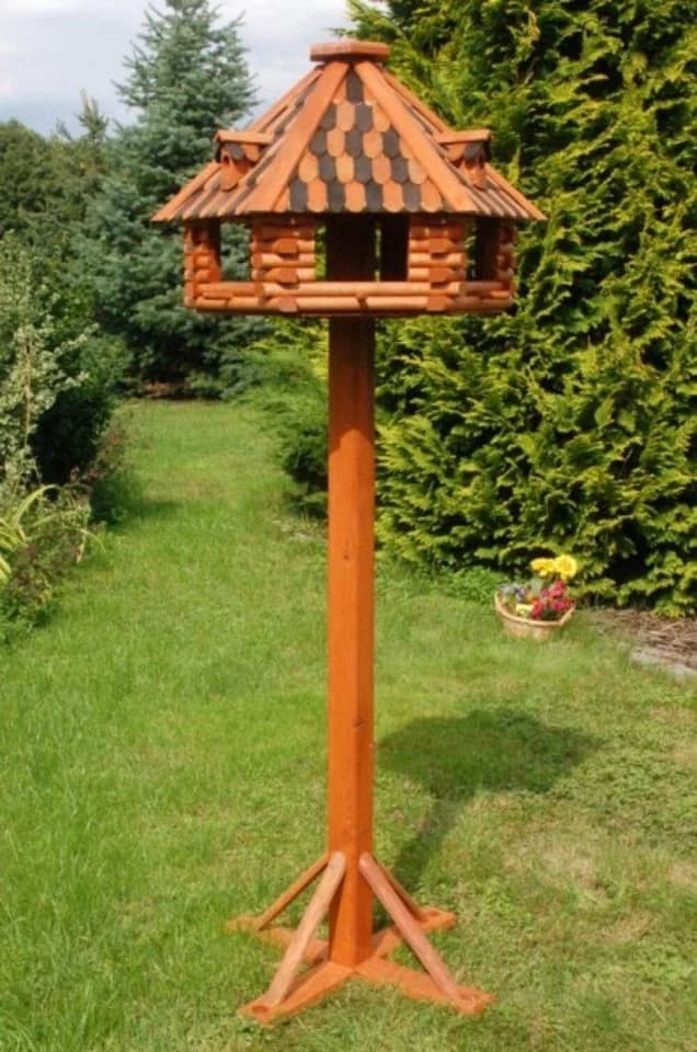 DSH DEKO SHOP HANNUSCH Vogelhaus mit Ständer XXL 1,65m braun