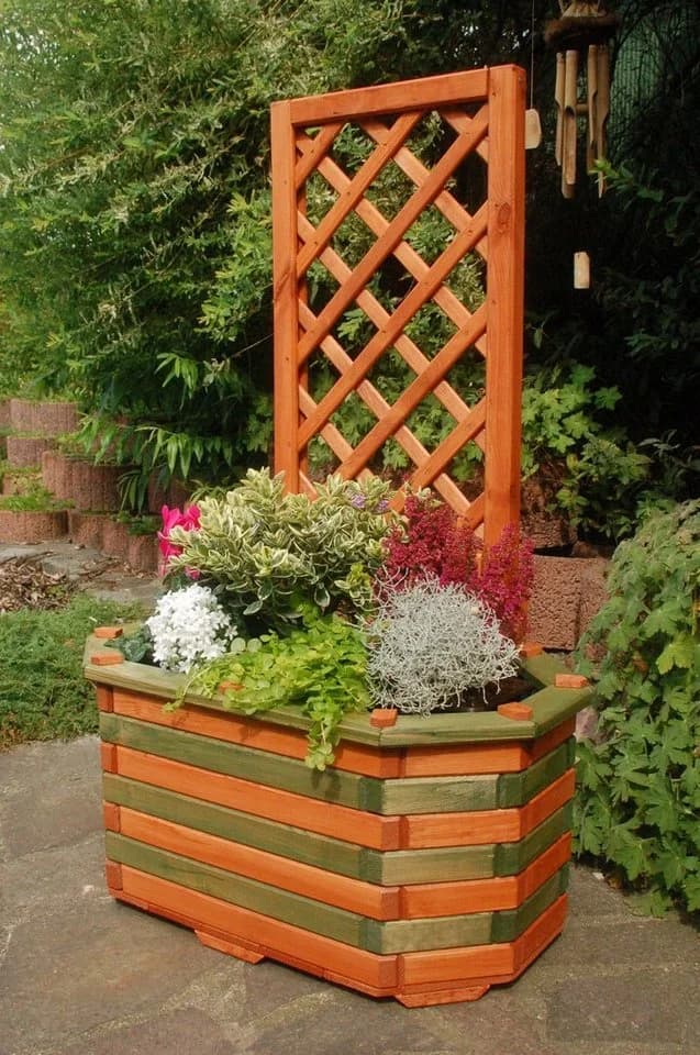 DSH DEKO SHOP HANNUSCH Blumenkasten mit Pergola Braun-Grün - Bild 2