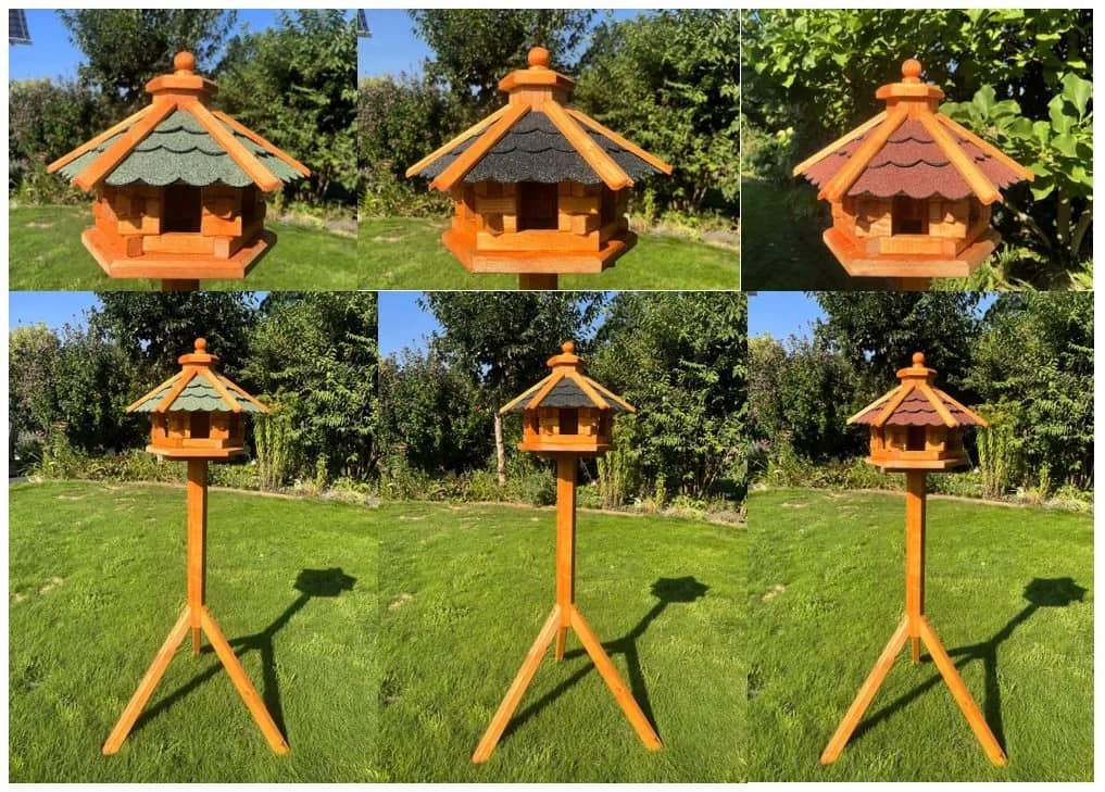 DSH DEKO SHOP HANNUSCH Vogelhaus Futterhaus Rot Holz - Bild 2