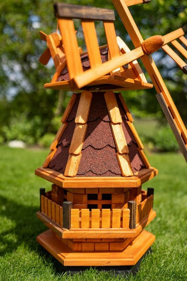 DSH DEKO SHOP HANNUSCH Gartenfigur Windmühle Norddeutsche Art Rot - Bild 4