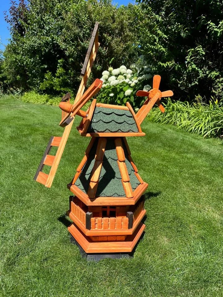 DSH DEKO SHOP HANNUSCH Gartenfigur Windmühle Norddeutsche Art Grün - Bild 2