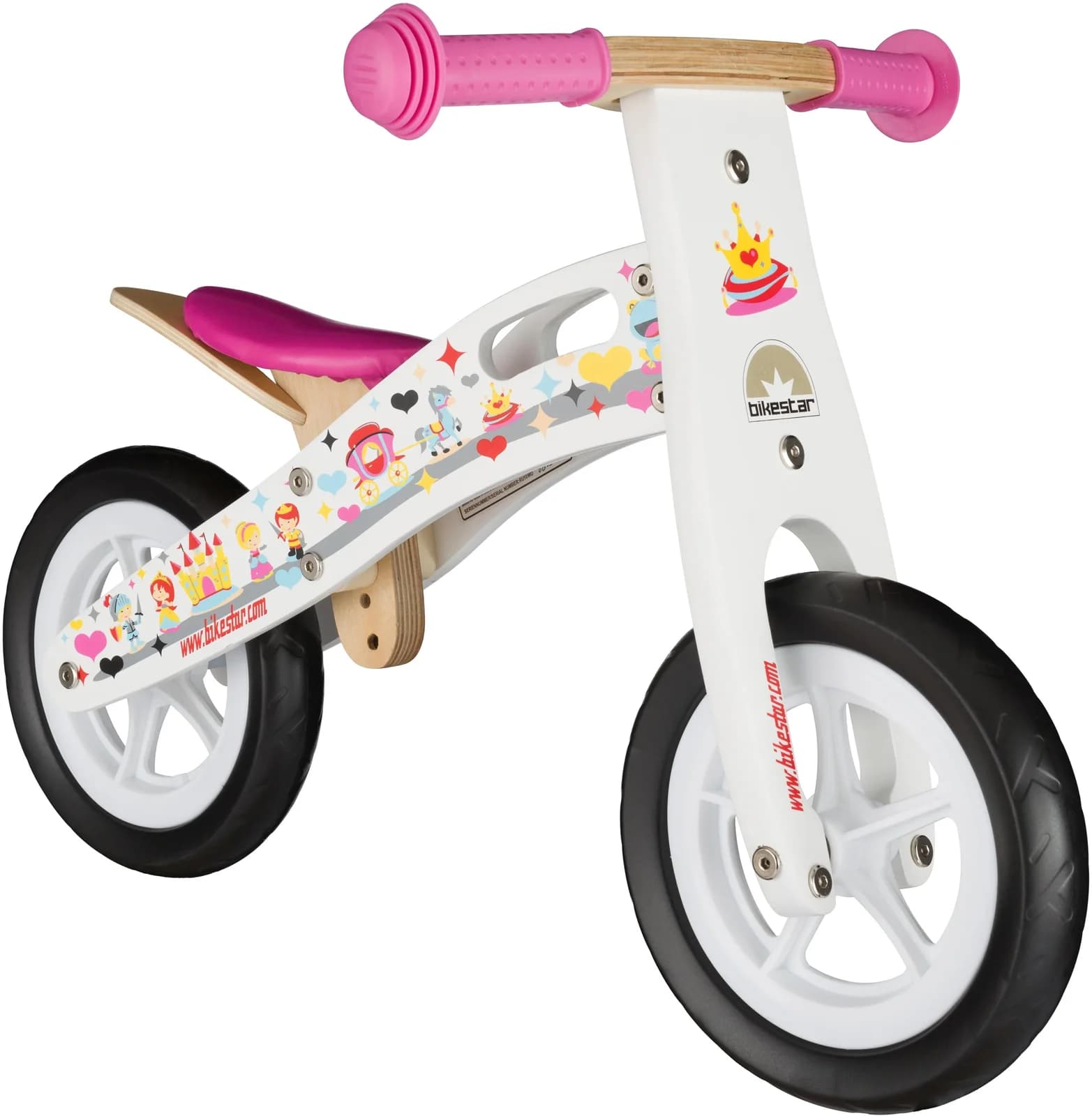 Bikestar Laufrad Weiß Höhenverstellbar EVA Reifen Kinder 2-5 Jahre