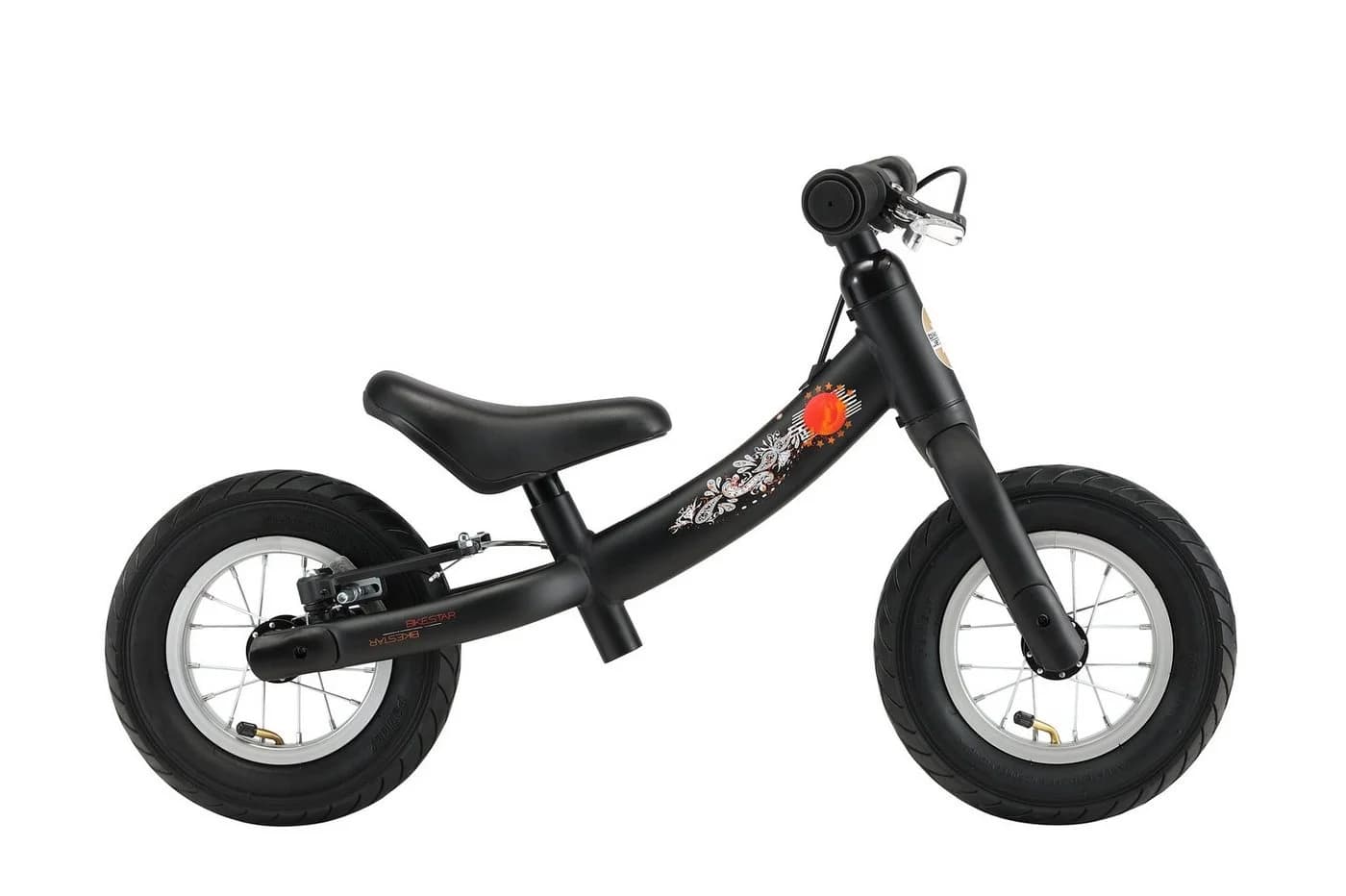 Bikestar Kinderlaufrad 10 Zoll Schwarz Höhenverstellbar mit Bremse