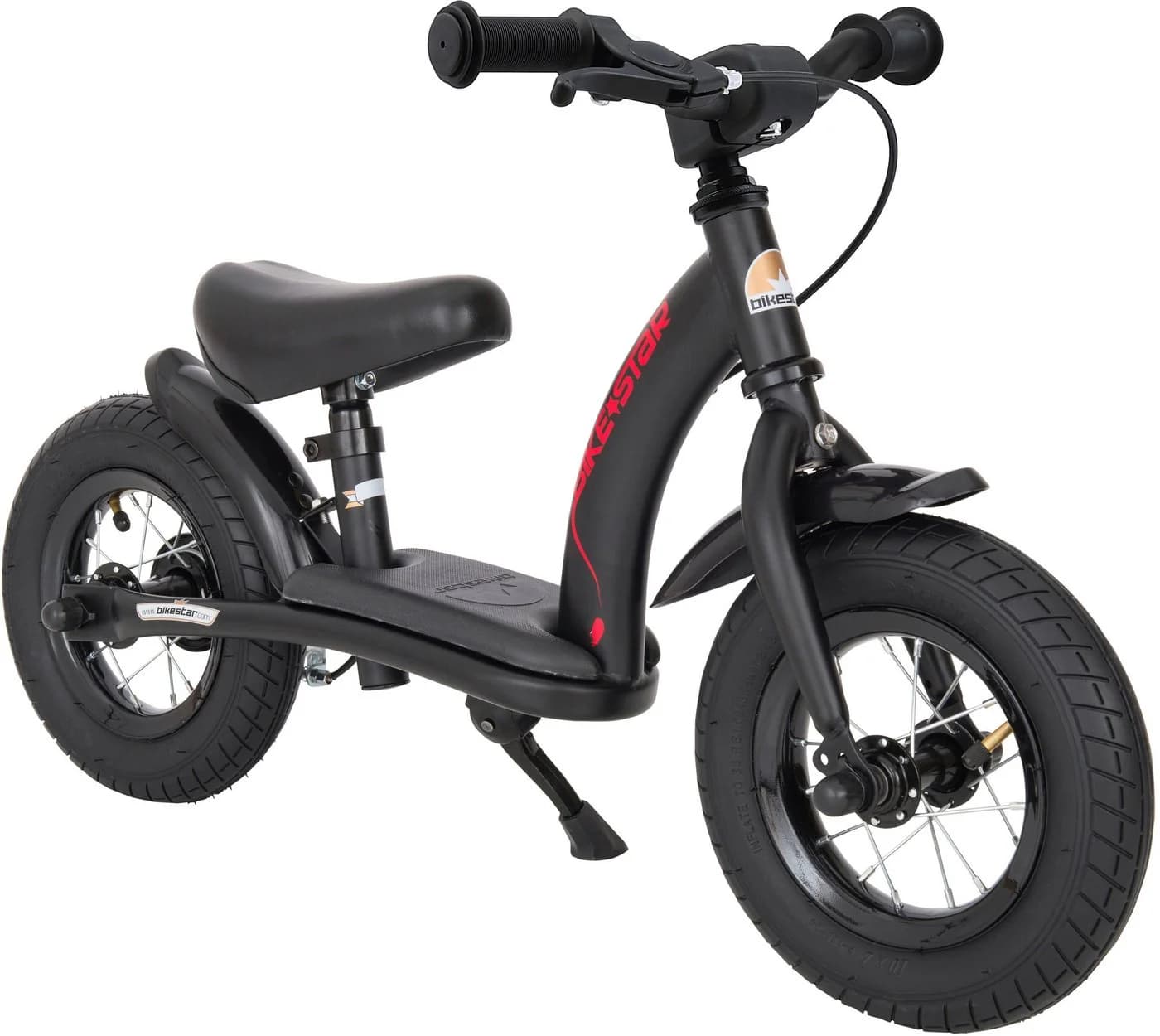 Bikestar Kinderlaufrad Schwarz mit Bremse Höhenverstellbar
