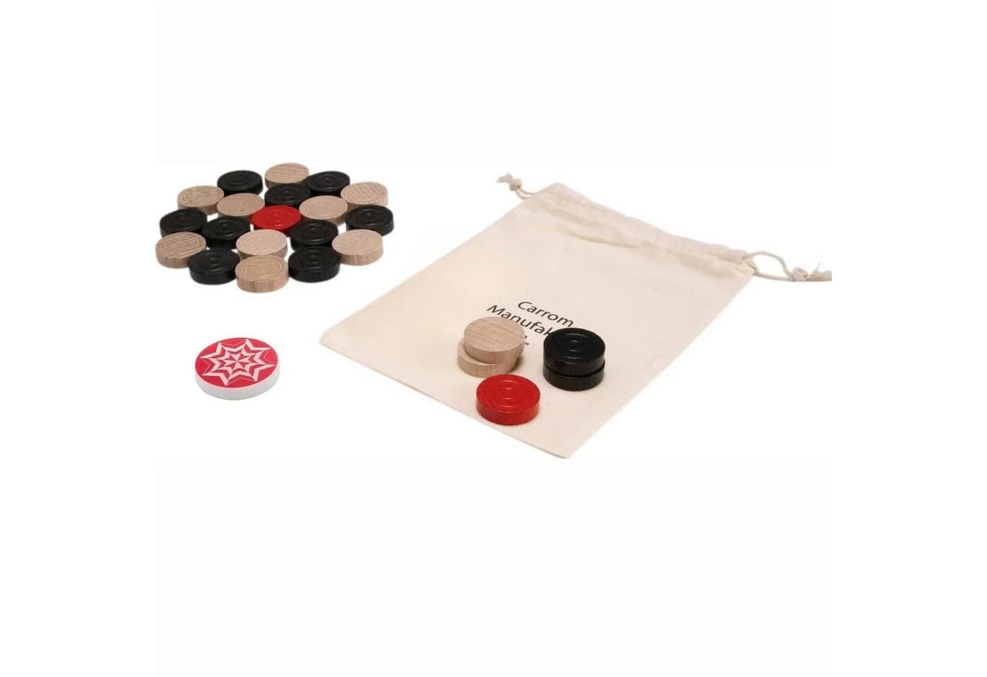 GICO Carrom Spielsteineset Standard – Set mit Striker 2102