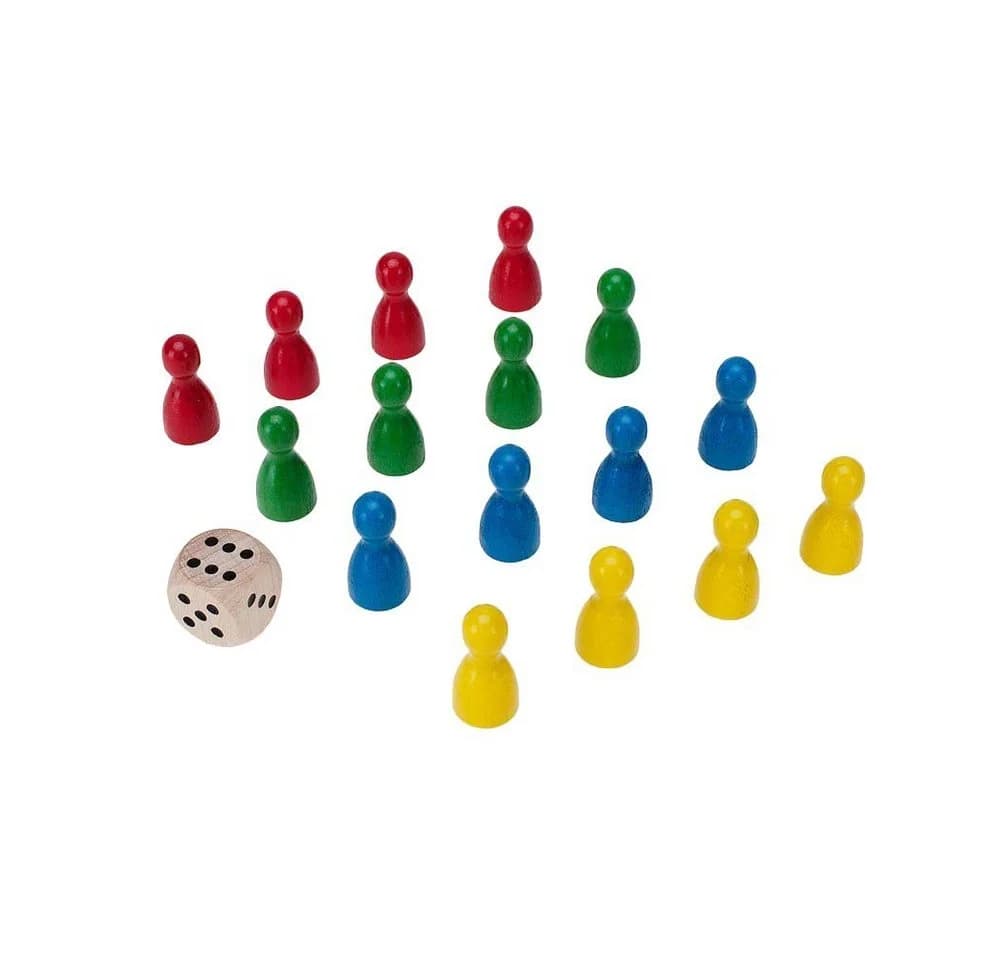 GICO Halmakegel-Set 16-tlg. mit Augenwürfel 16mm Holz