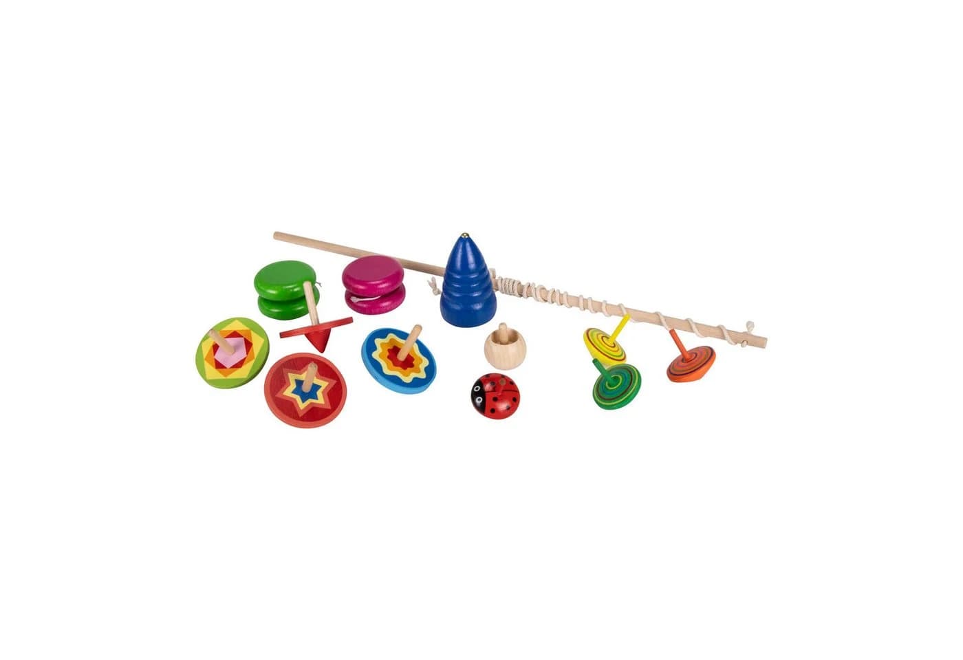 GICO Kreisel- und Jojo-Set 12-teilig Holz