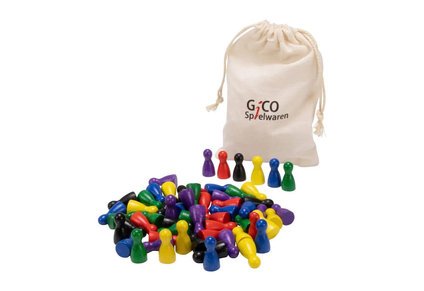 GICO Spielesammlung 60 Halmakegel 24x12 Holz bunt sortiert - Bild 2