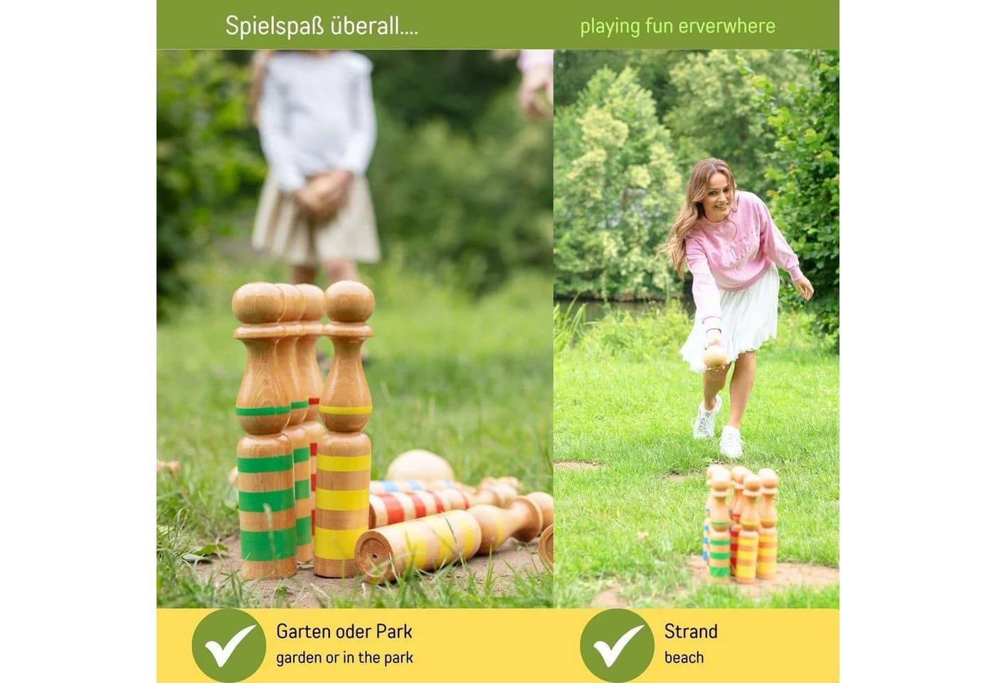 GICO Kegelspiel Set Bowling aus Holz - Bild 3