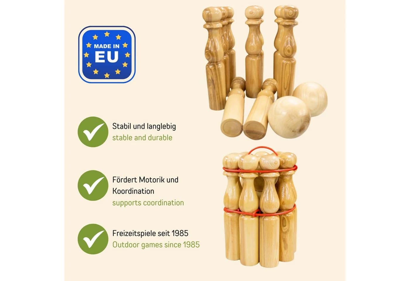 GICO Kegelspiel Set Bowling aus Holz - Bild 5