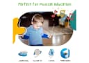GICO Kinder Trommel Blau/Weiß Holz 20 cm mit Sticks & Gurt Bild 3