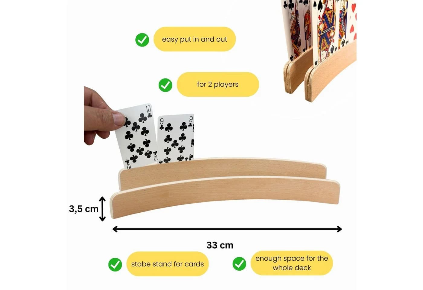 GICO Spielkartenhalter aus Holz 33 cm 2er Set