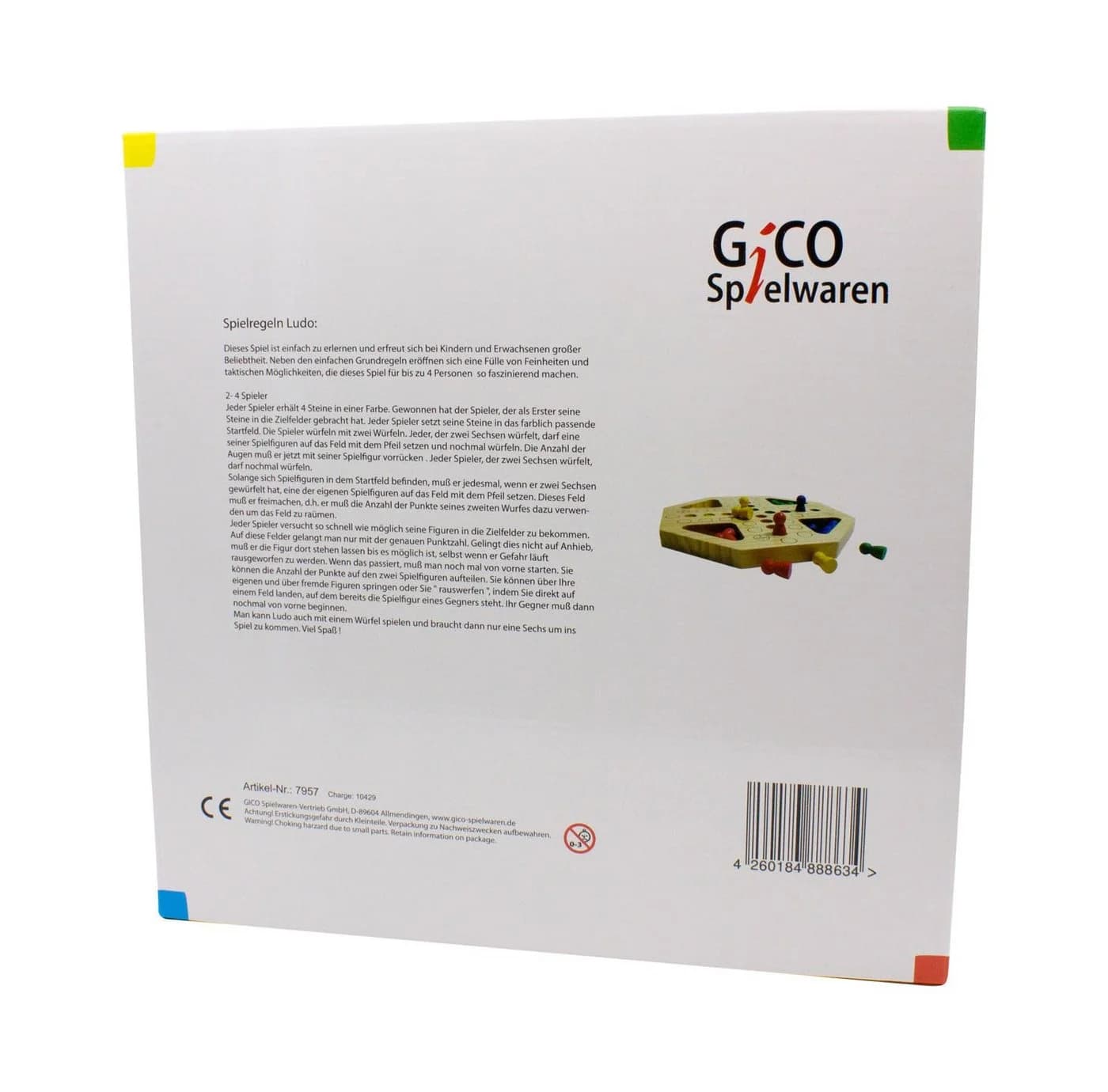 GICO LUDO Gesellschaftsspiel Holz XL