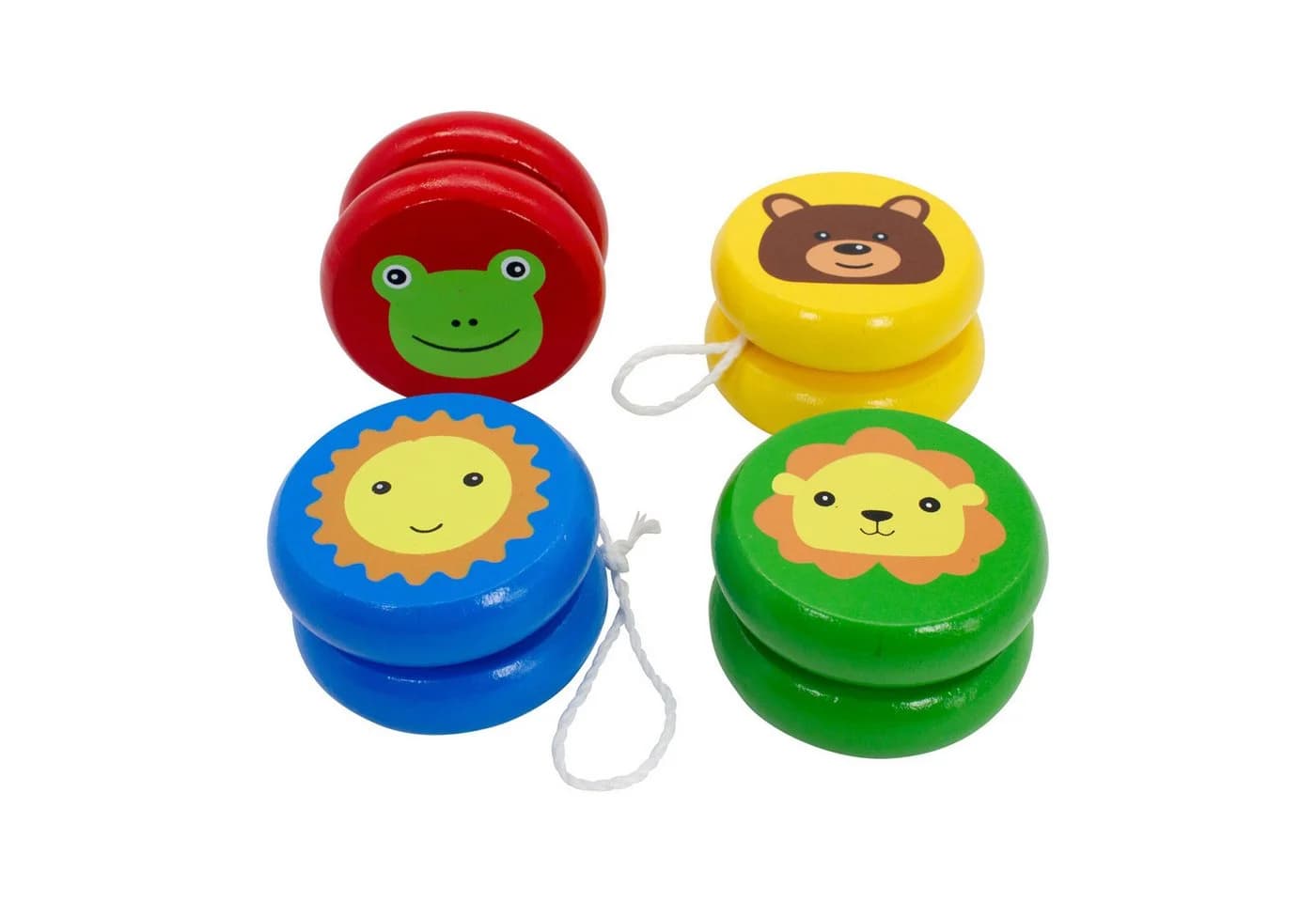 GICO Jojo-Set aus Holz 4-teilig Bunte Tiermotive