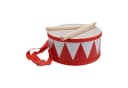 GICO Kinder Trommel Rot/Weiß Holz 20 cm mit Sticks & Gurt Bild 2