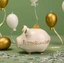 Sparschwein Company Spardose "Flitterwochen" Keramik Weiß/Gold Bild 1