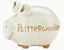 Sparschwein Company Spardose "Flitterwochen" Keramik Weiß/Gold Bild 2