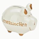 Sparschwein Company Spardose "Flitterwochen" Keramik Weiß/Gold Bild 3