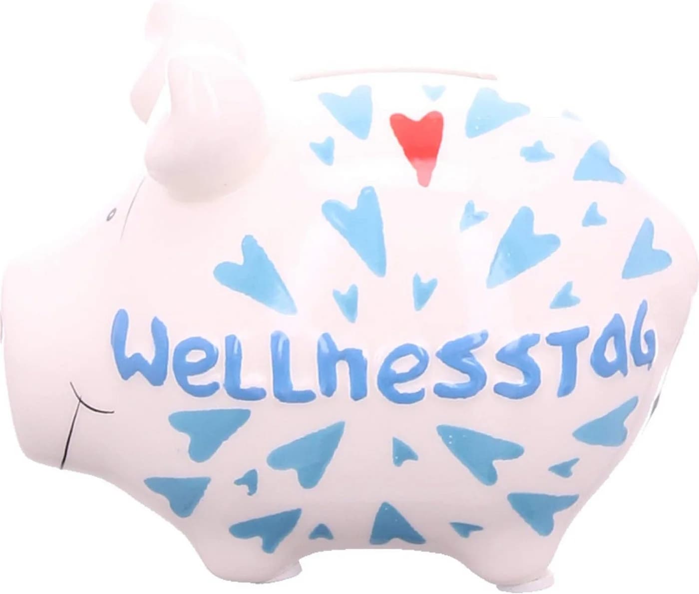 Wurm Spardose KCG Kleinschwein Weiß Keramik