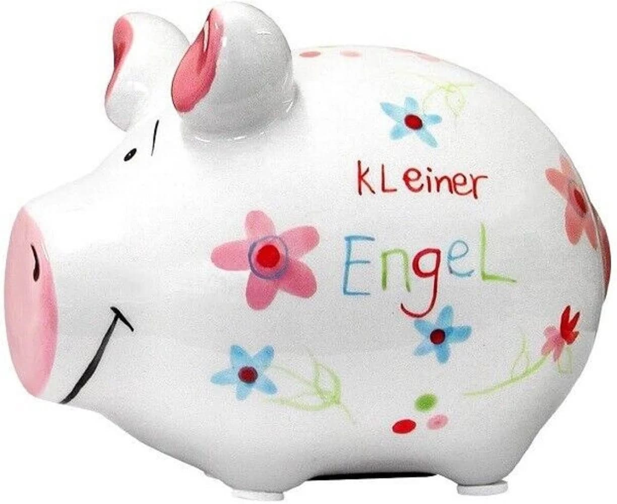 Wurm Spardose Kleiner Engel Keramik Bunt