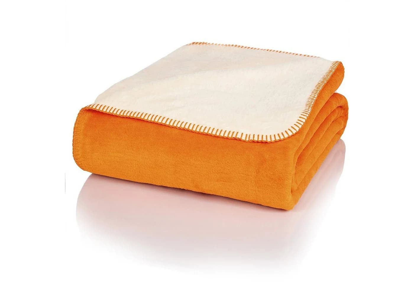 Glart Kuscheldecke Baumwolle Acryl Orange-Beige 150x200