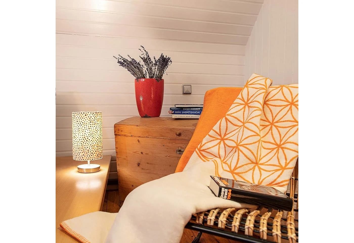 Glart Kuscheldecke Baumwolle Acryl Orange-Beige 150x200 - Bild 3