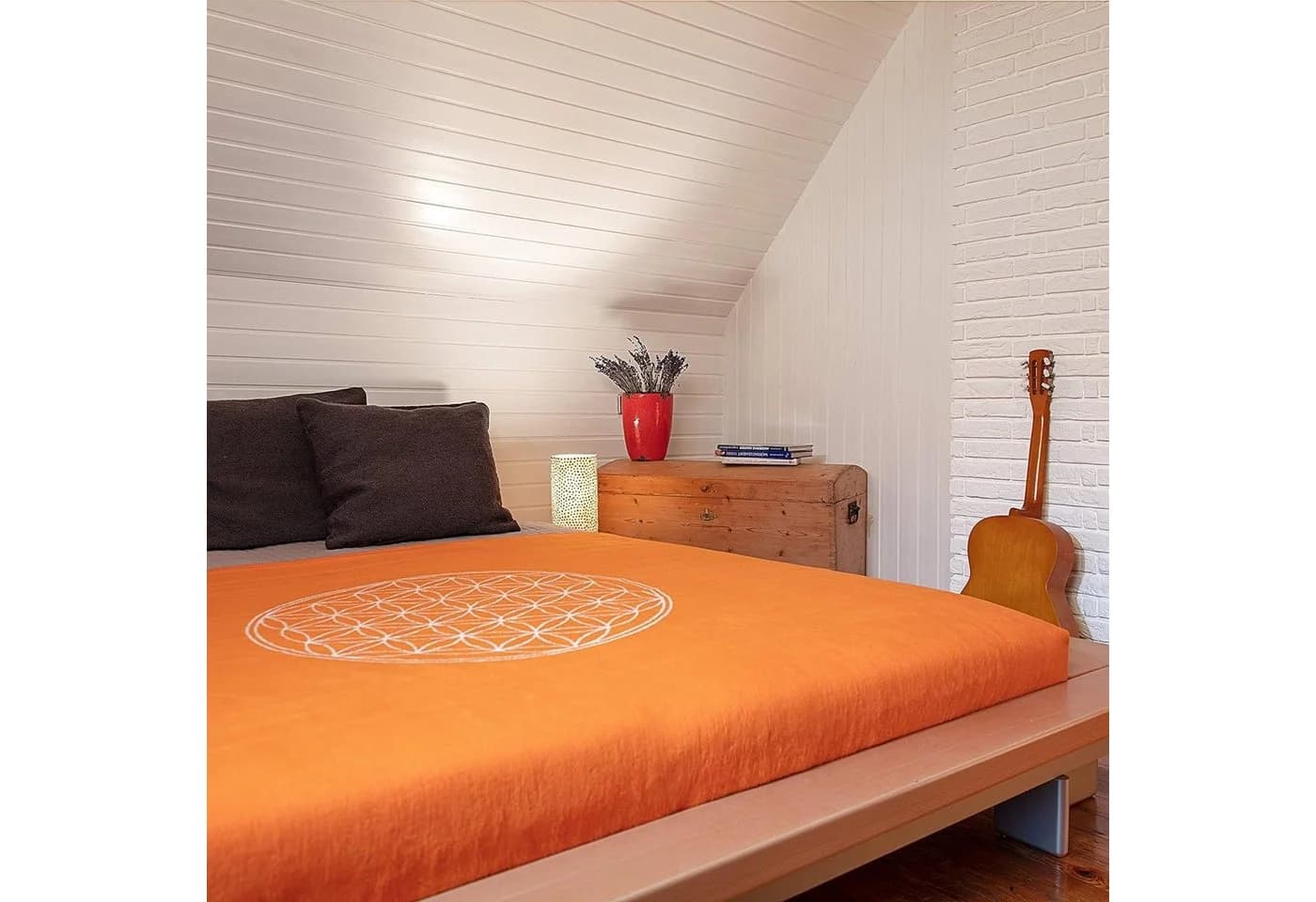 Glart Kuscheldecke Baumwolle Acryl Orange-Beige 150x200 - Bild 4