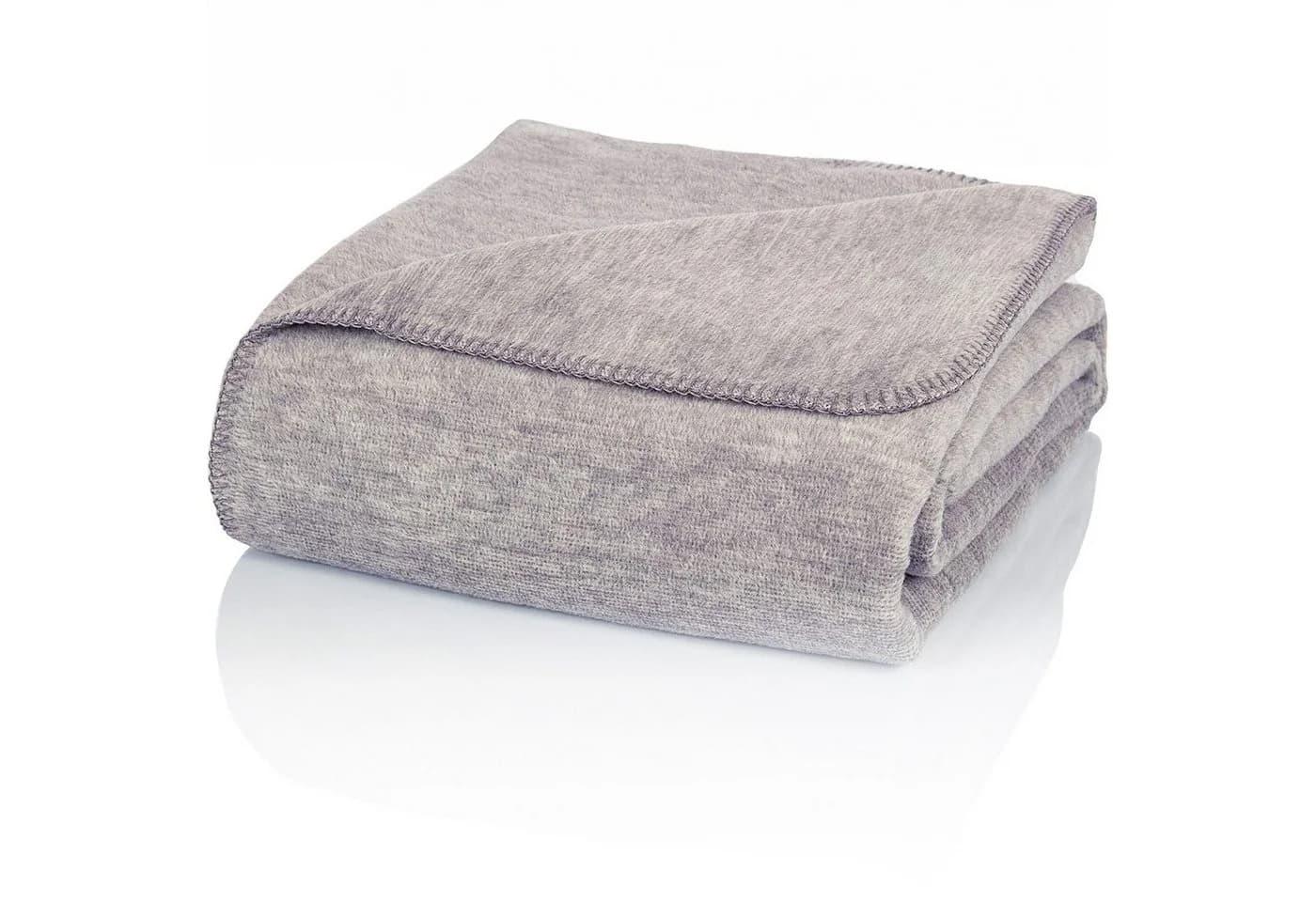 Glart Wolldecke Grau-Meliert Kuscheldecke Baumwolle - Bild 2