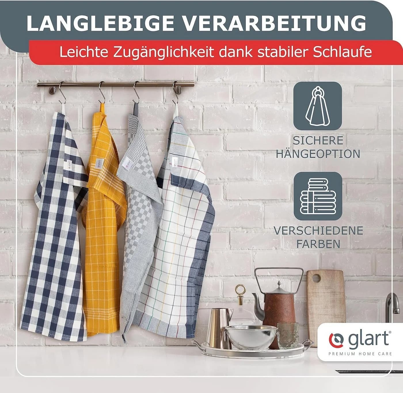 Glart Geschirrtuch 10er-Pack Gelb 100% Baumwolle 50x70 cm