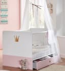 möbel-direkt.de Babyzimmer-Komplettset Cindy in Weiß und Rosé, 7-tlg., Made in Germany, Soft Close, Prinzessinnenzimmer Bild 3