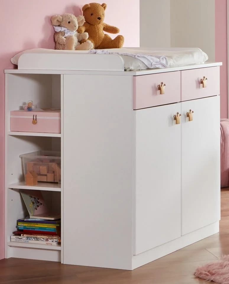 möbel-direkt.de Babyzimmer-Komplettset Cindy in Weiß und Rosé, 7-tlg., Made in Germany, Soft Close, Prinzessinnenzimmer - Bild 4
