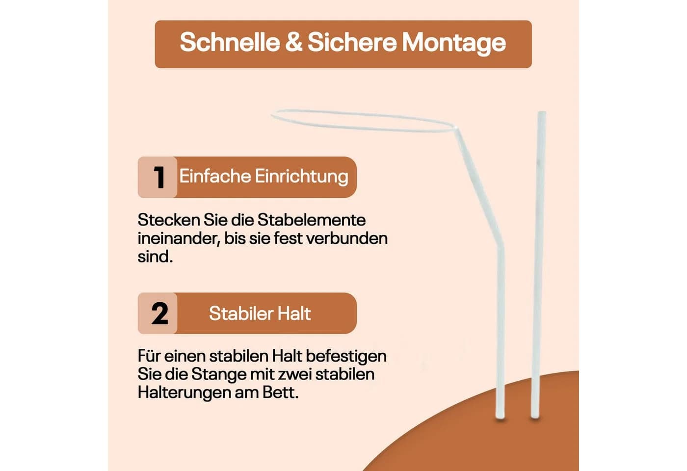 Best for Kids Himmelstange Weiß mit Schraubklemme für Babybett - Bild 3