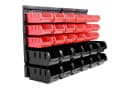 TRUTZHOLM Wandregal Stapelboxen 32-tlg. rot/schwarz Kleinteilemagazin Bild 2