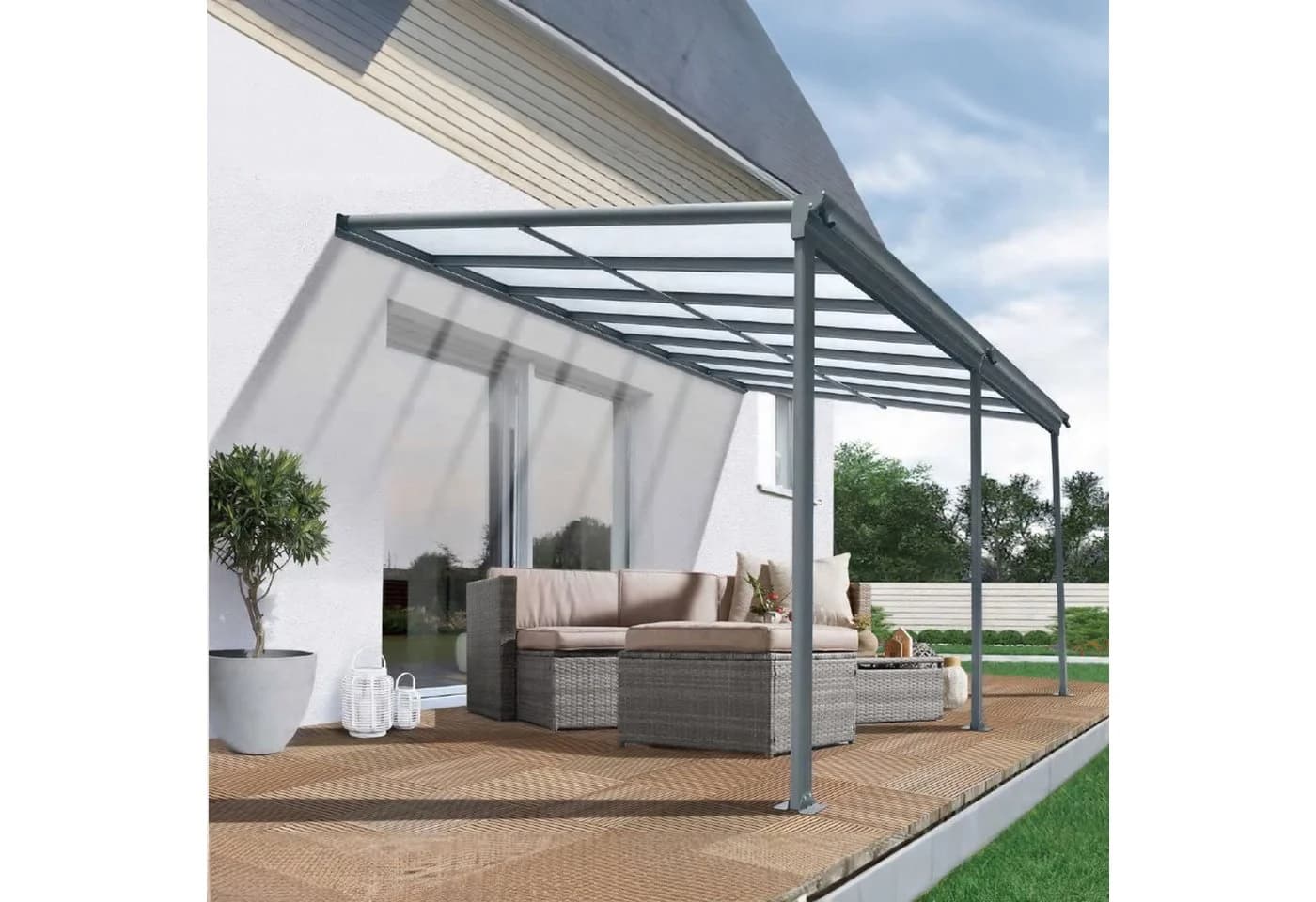 osoltus Terrassenüberdachung Aluminium Grau 435x300 cm - Bild 2