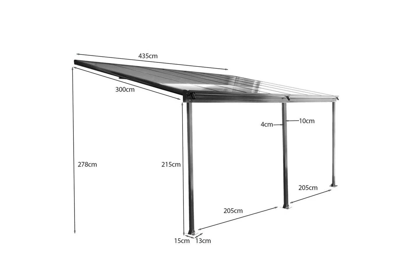 osoltus Terrassenüberdachung Aluminium Grau 435x300 cm - Bild 4