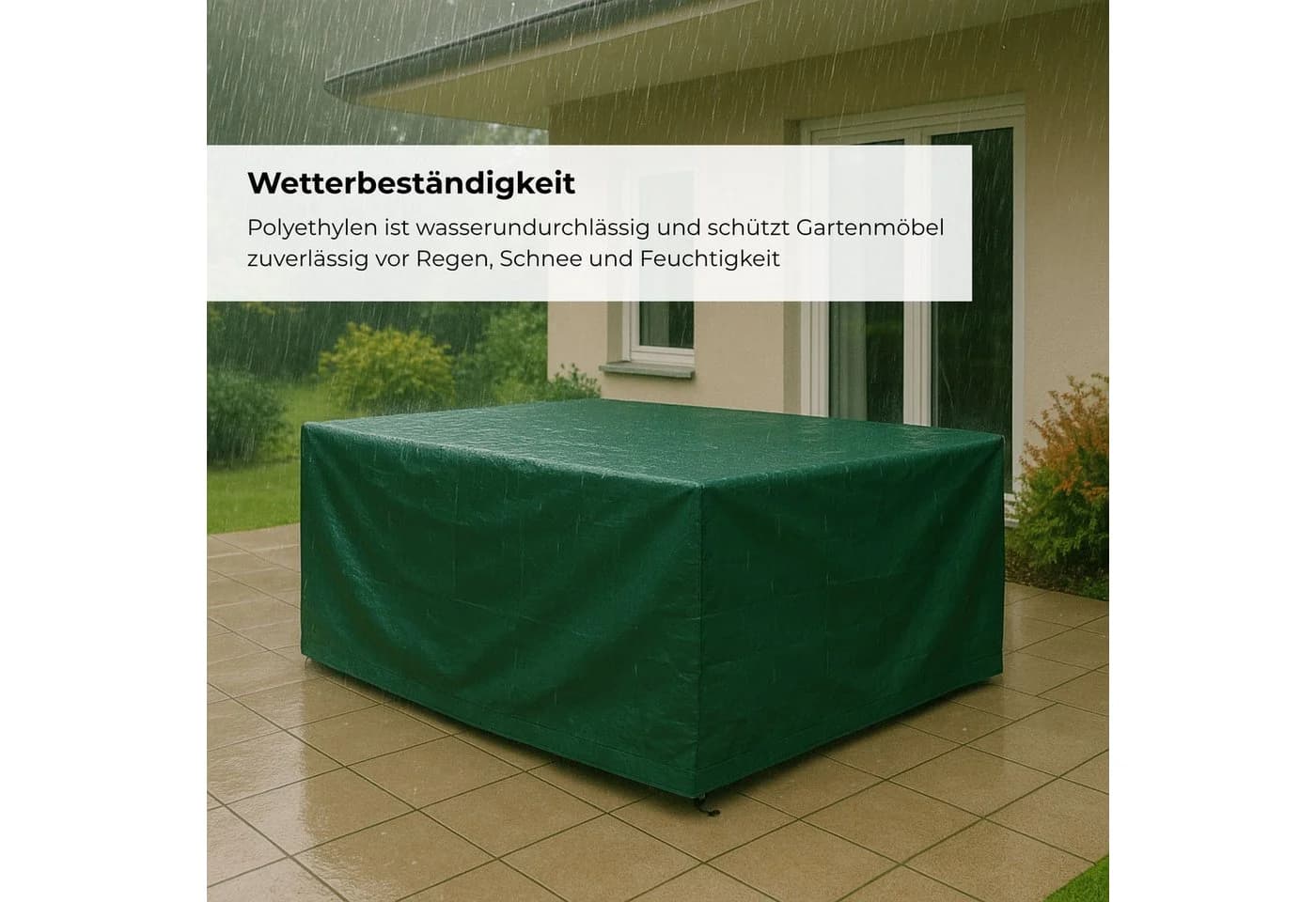 osoltus Gartenmöbel-Schutzhülle HP Schutzhaube Sitzgruppe Gartentisch Polyethylen Gewebe Grün - Bild 5