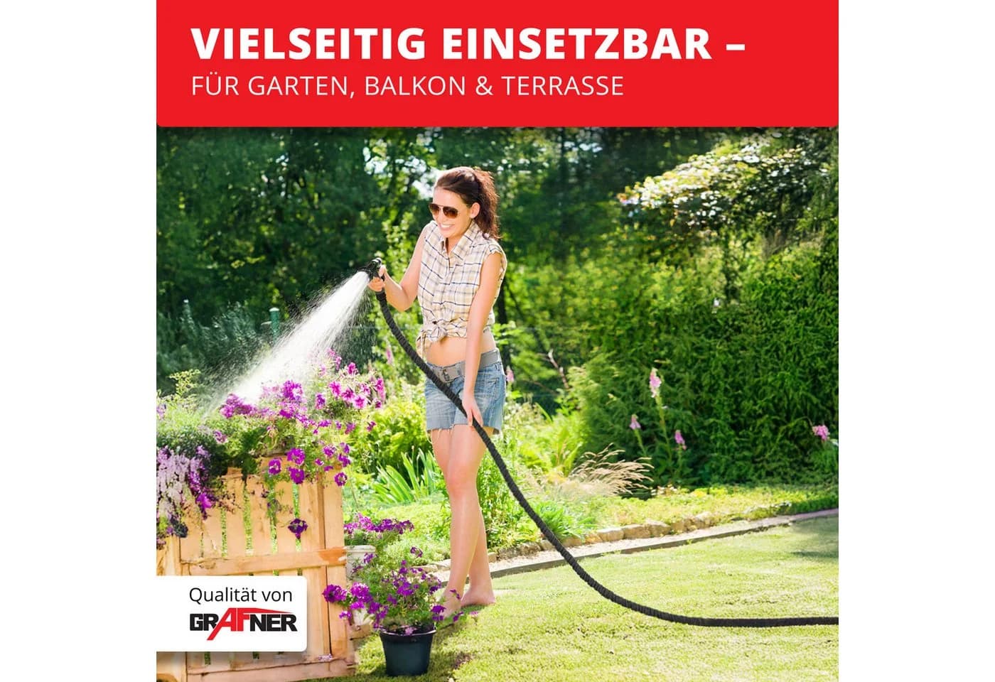 Grafner Premium dehnbarer Gartenschlauch mit Multifunktionsbrause - Bild 3
