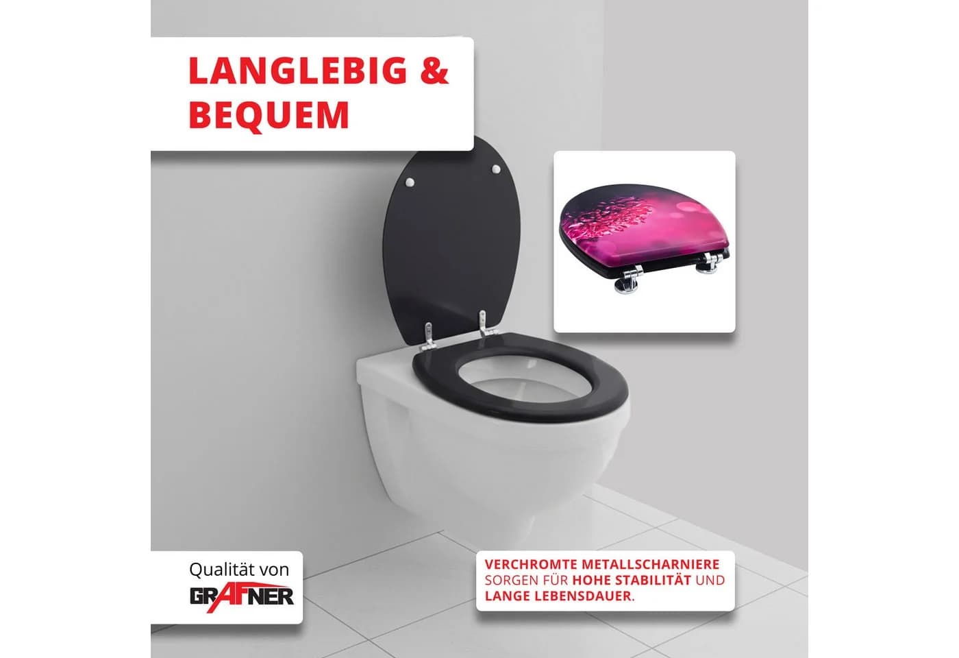 Grafner WC-Sitz MDF Klassisch Verschiedene Motive - Bild 3