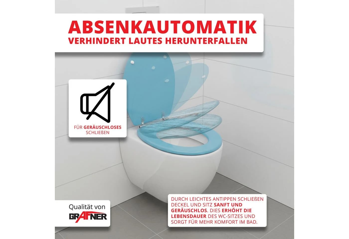 Grafner WC-Sitz mit Absenkautomatik Antibakteriell - Bild 4