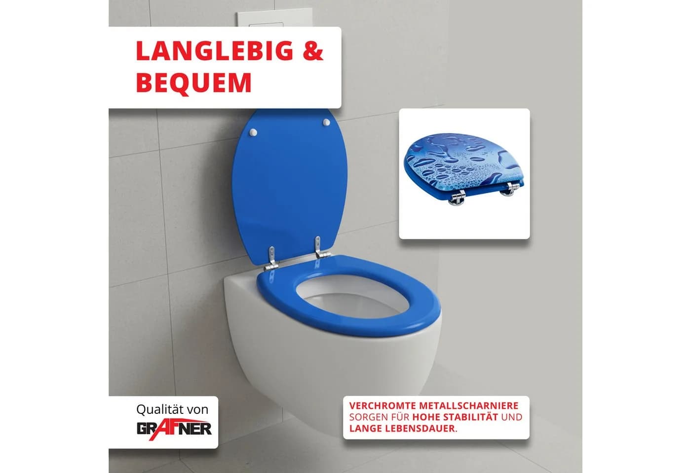 Grafner WC-Sitz mit Absenkautomatik, MDF, Oval - Bild 3