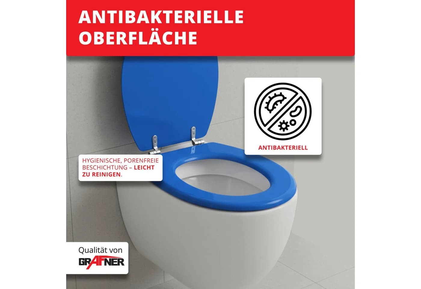 Grafner WC-Sitz mit Absenkautomatik, MDF, Oval - Bild 5
