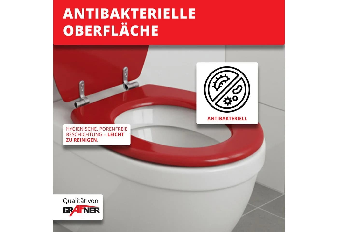 Grafner WC-Sitz mit Absenkautomatik aus MDF, Oval - Bild 5