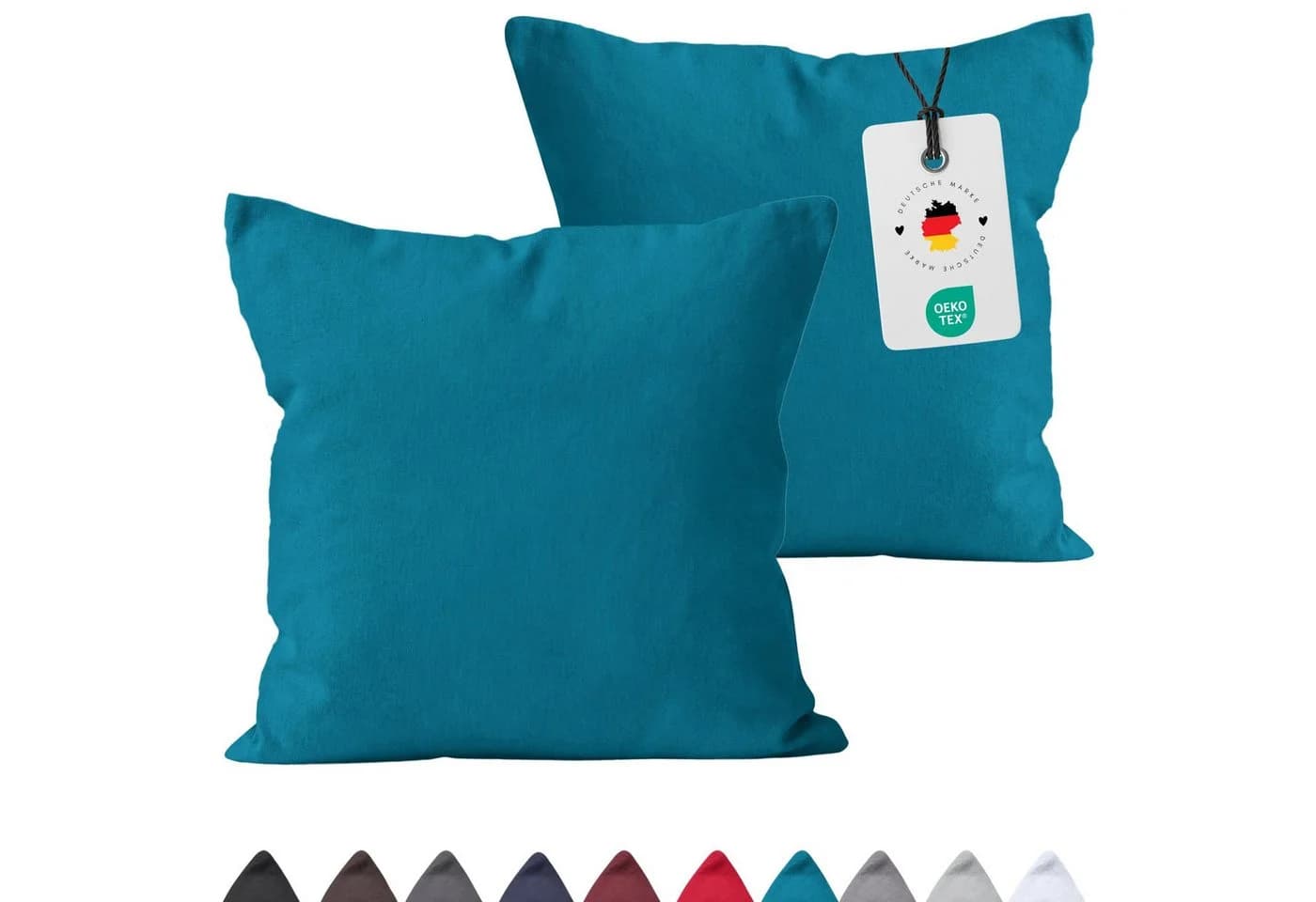 Carpe Sonno Kissenbezug Set 2er Petrol Baumwolle Renforce - Bild 2