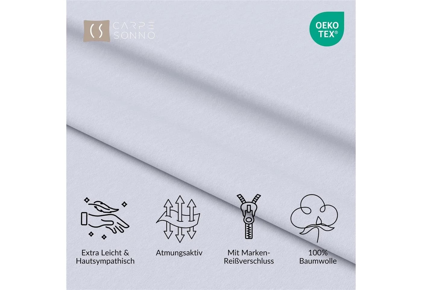 Carpe Sonno Kissenbezug Baumwolle Weiß 2er Set - Bild 3