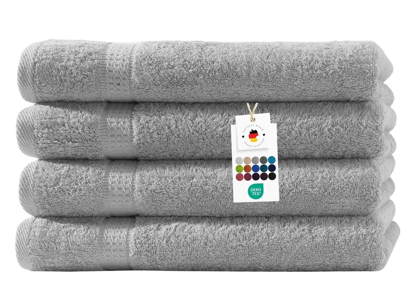 Carpe Sonno Handtuch-Set 4-tlg. 500 g/m² Baumwolle Silber
