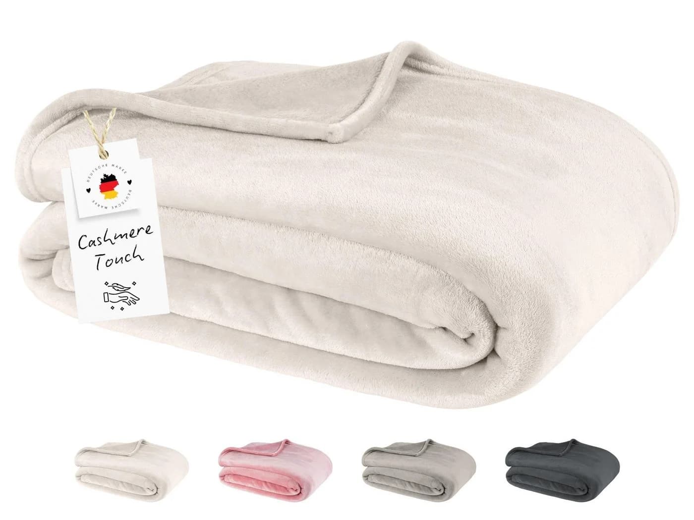 Carpe Sonno Wohndecke Kuscheldecke Beige Mikrofaser Sofa Überwurf - Bild 2