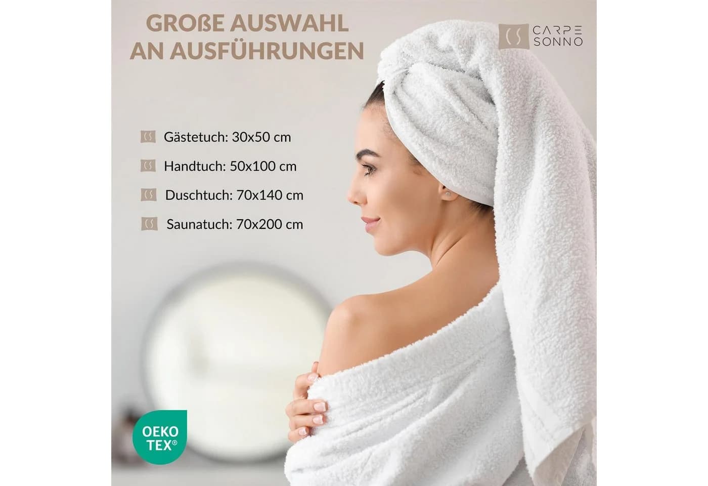 Carpe Sonno Handtuch-Set 4-tlg. Frottee Rosa 450g/m² - Bild 4